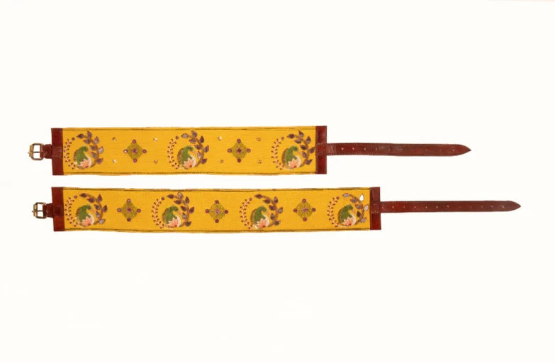 Pictionary handcrafted leather belt