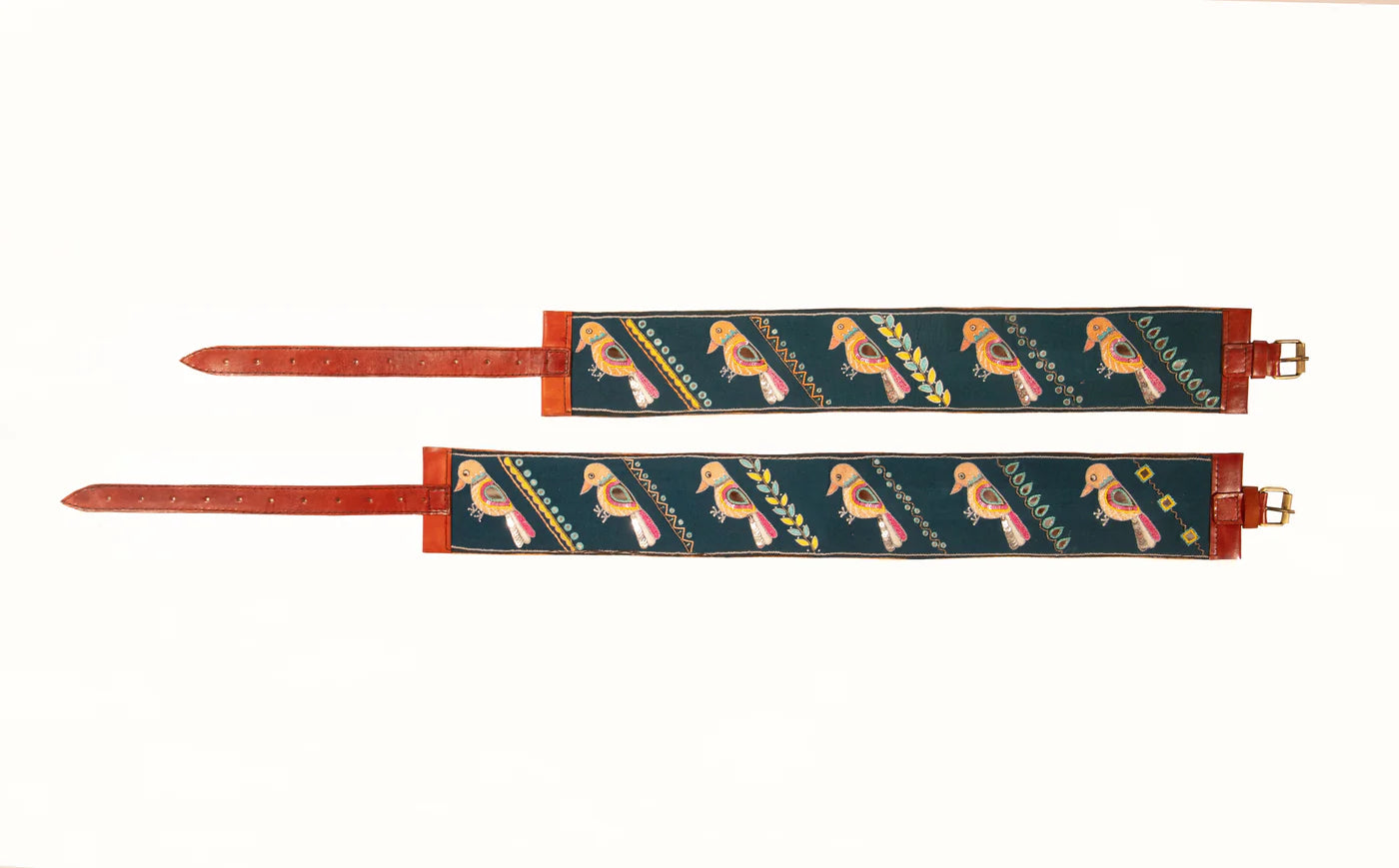Crossword handcrafted leather belt