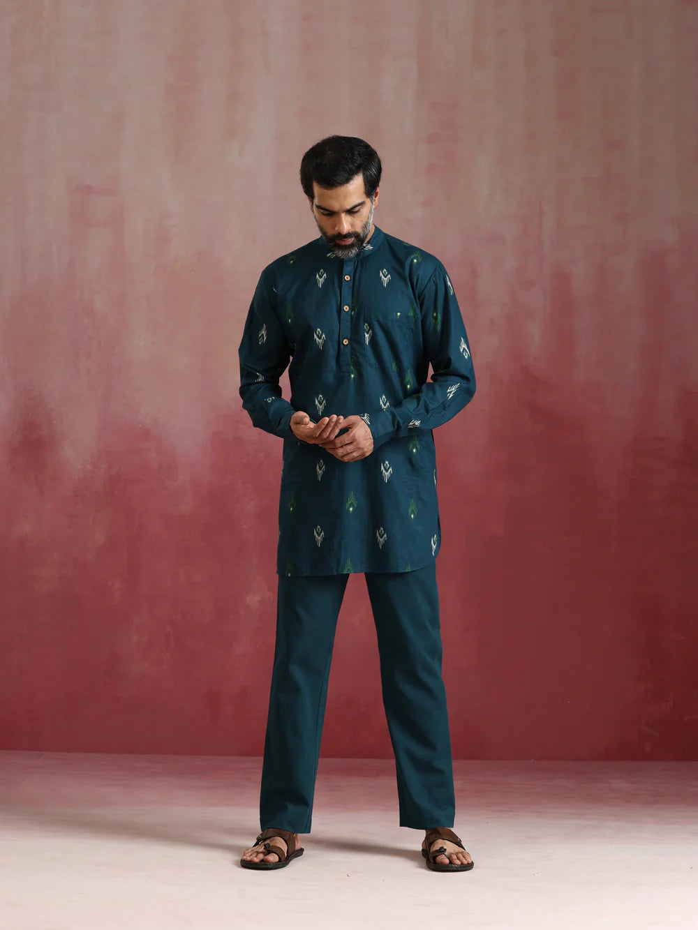 Men's Blue Ikat Co-ord set