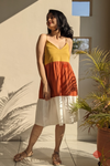 Mehkali – The Colour Block Midi Dress | A-Line Silhouette