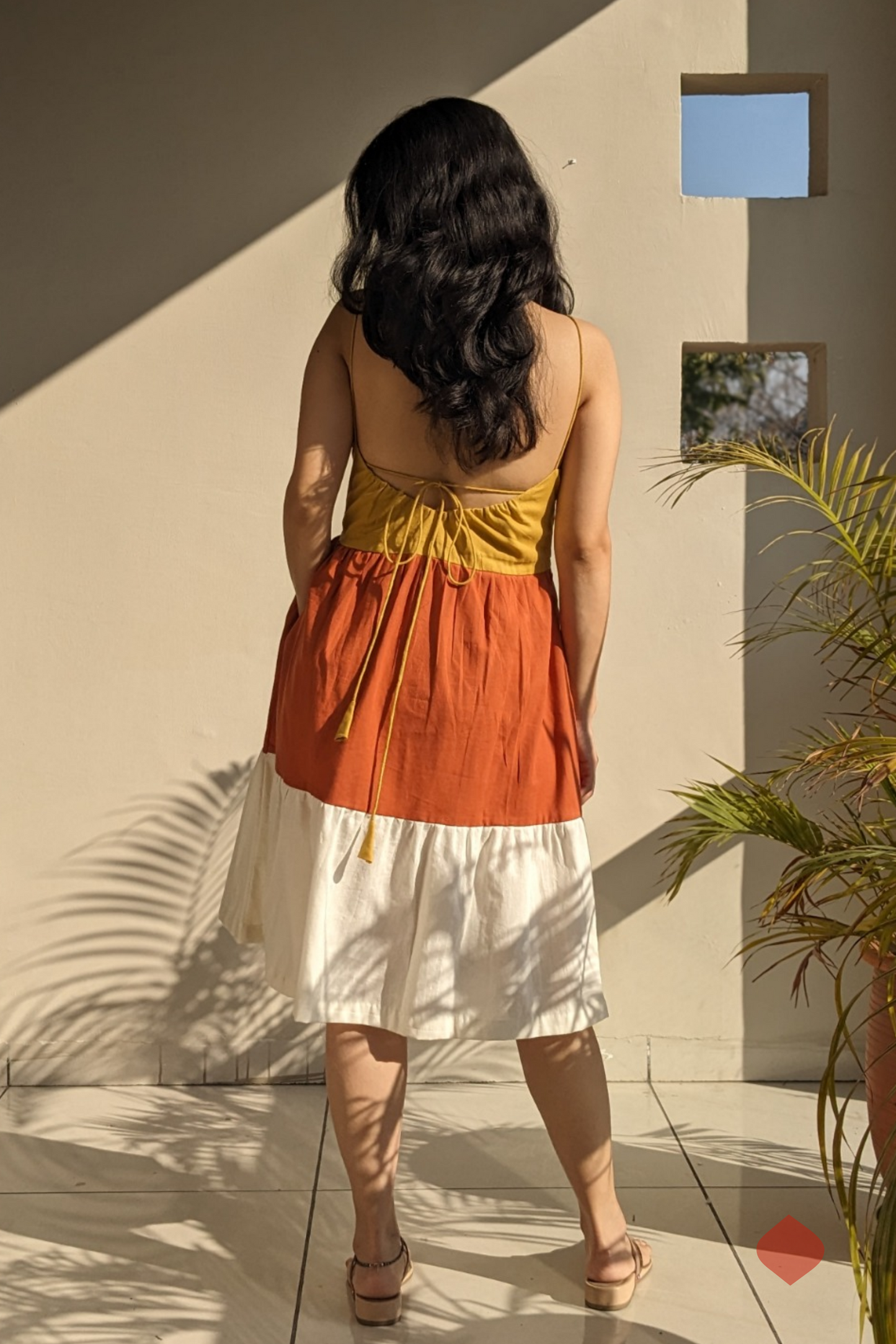 Mehkali – The Colour Block Midi Dress | A-Line Silhouette