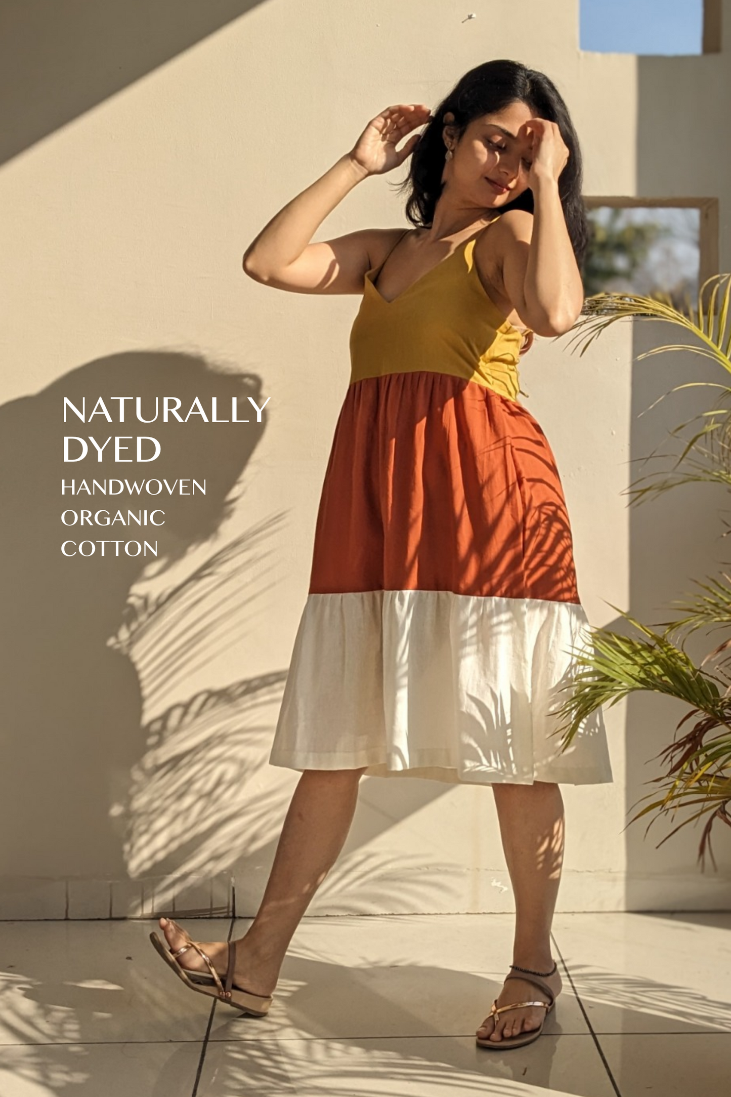 Mehkali – The Colour Block Midi Dress | A-Line Silhouette