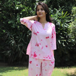 Warm Love Pink Tie dye Cotton Kurta Jammies 2 pc SET