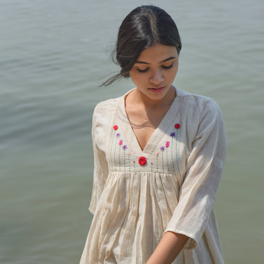 Roohi embroidered kora dress