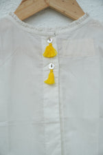 Set of 3 - ‘Kesar love’ baggy pant, sleeveless white top and tie dye kedia jacket