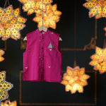 Gulnar boys ethnic wear bandi/ Nehru jacket in handwoven cotton silk