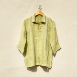 Green Linen Embroidered Shirt