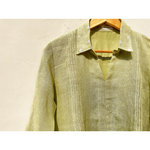 Green Linen Embroidered Shirt