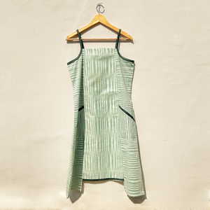 Green Khadi Sleeveless Dress