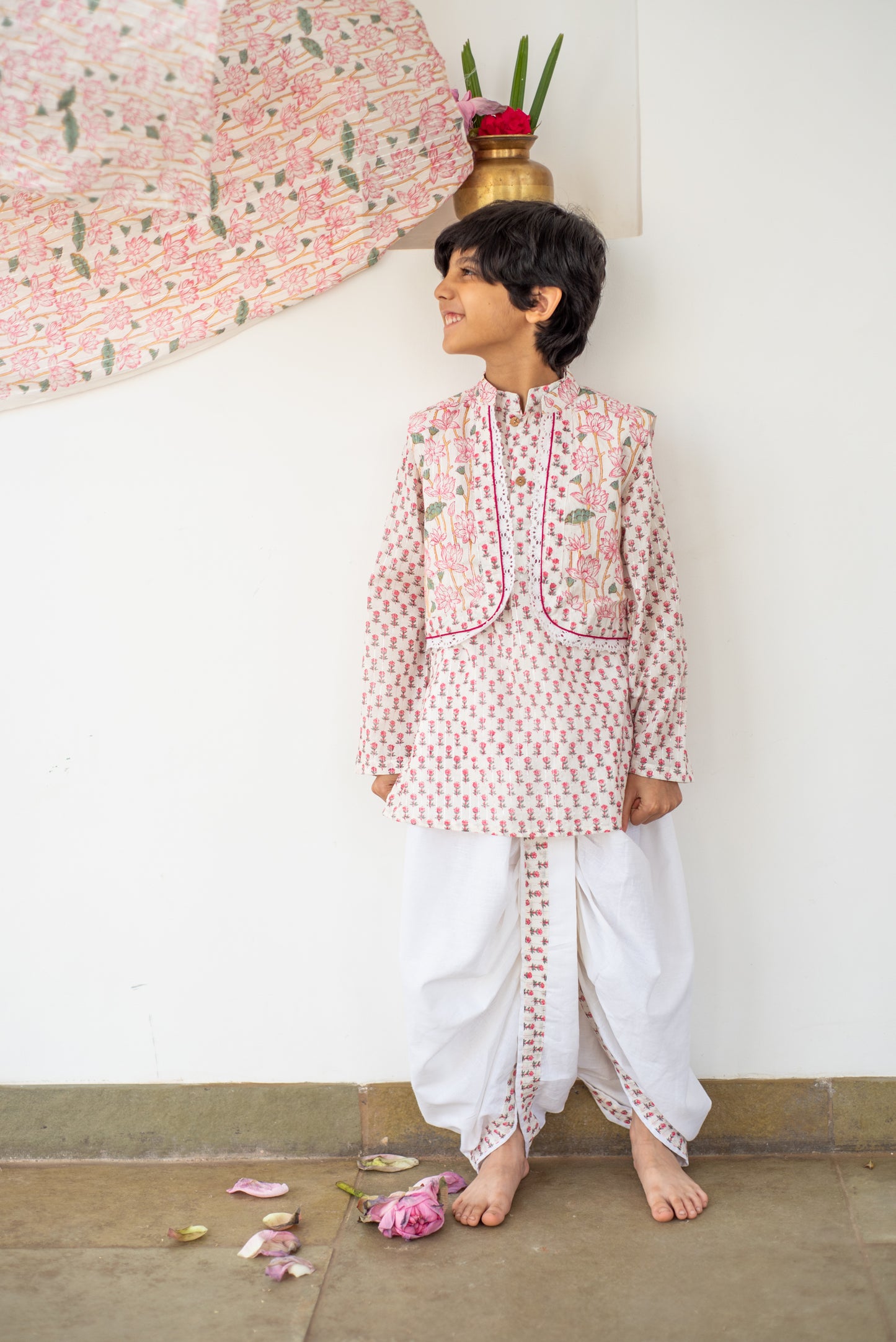 Pink Blossom Kurta Set