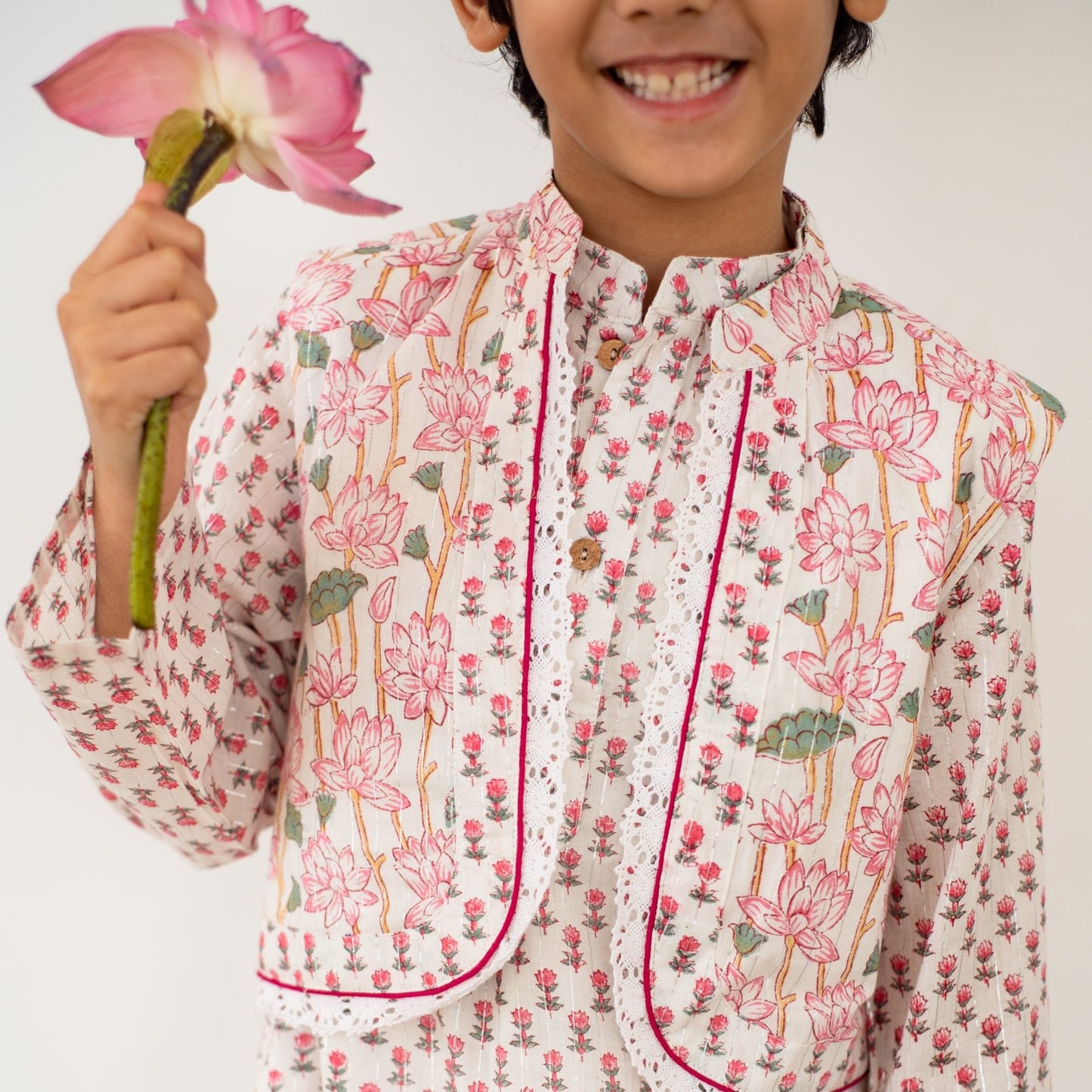 Pink Blossom Kurta Set