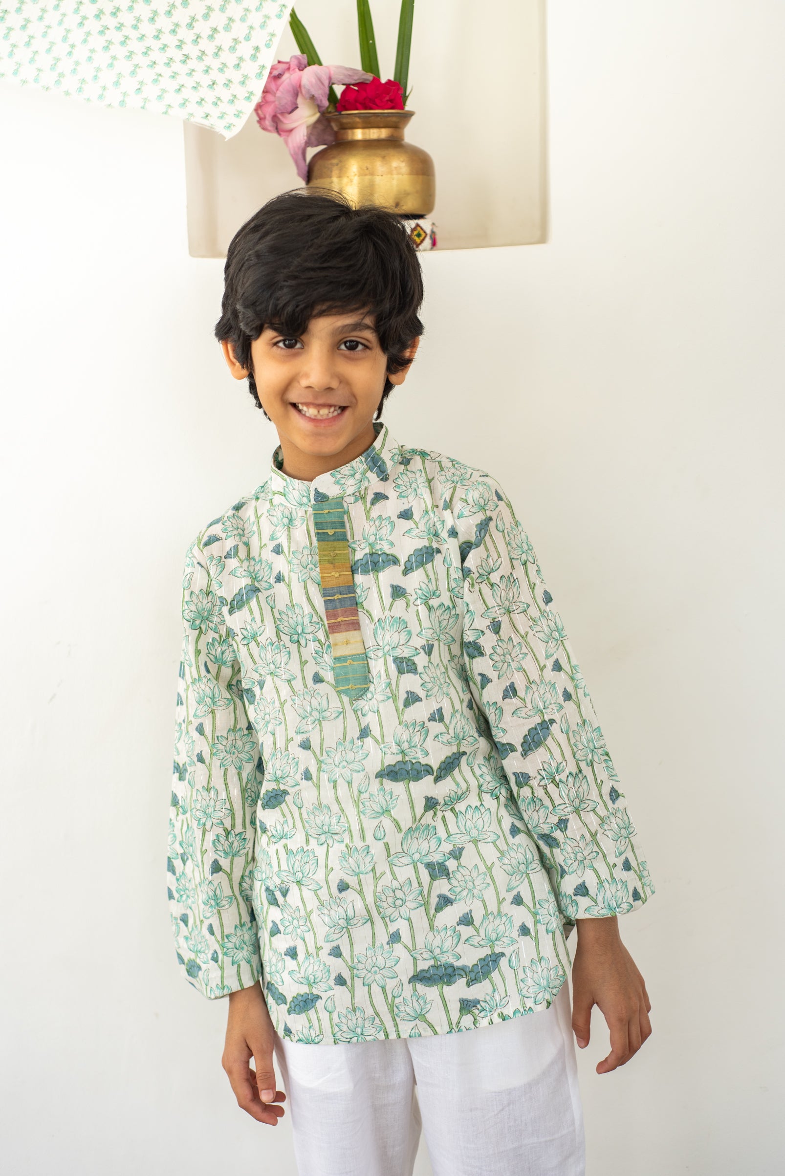 Blue Lotus Bloom Kurta Set