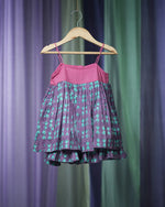 ‘Spring of tulips’ girls twirl dress in hand block print cotton