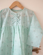 Nightgown in party in the sea hand block print