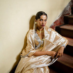 Her Highness I Handwoven Mulberry silk tissue saree