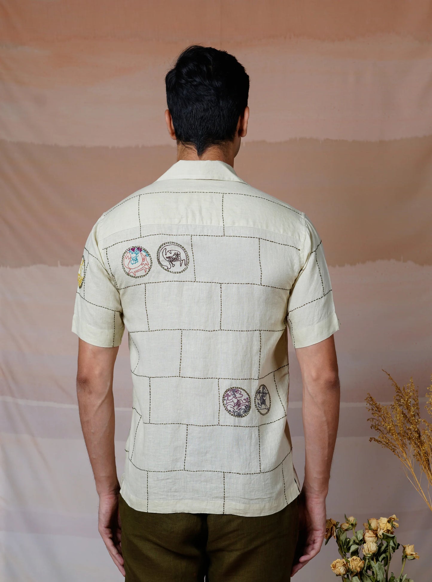 CULTURAL TALES - HAND EMBROIDERED UNISEX LINEN SHIRT