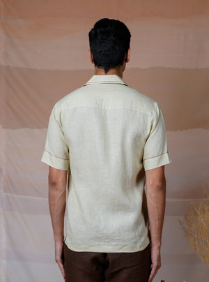 METRO MOMENTS - HAND EMBROIDERED UNISEX LINEN SHIRT