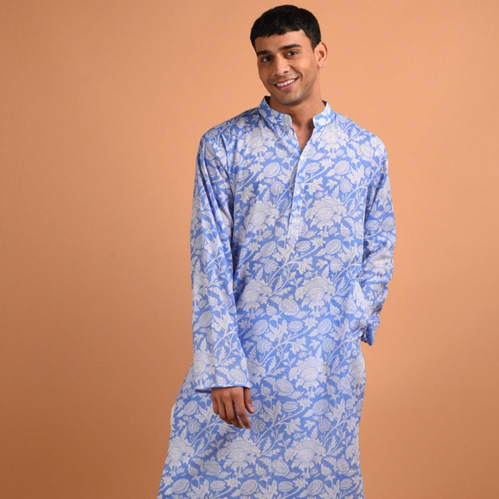 Azure Cotton Kurta