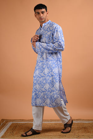 Azure Cotton Kurta