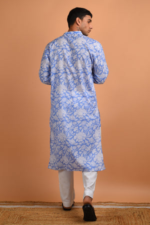 Azure Cotton Kurta