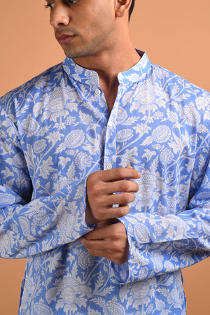 Azure Cotton Kurta