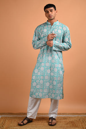 Green Cotton Kurta