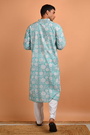 Green Cotton Kurta