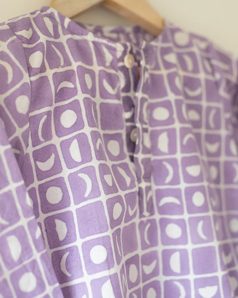 ‘I want to be like grandpa’ kurta pajama set in purple moon chase