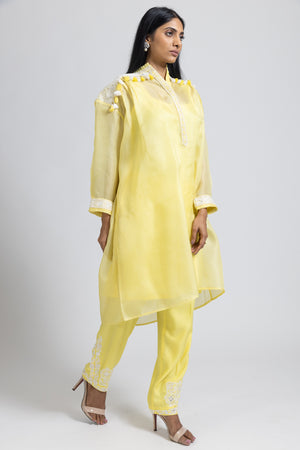 Lemon Green Kurta with Pant Set