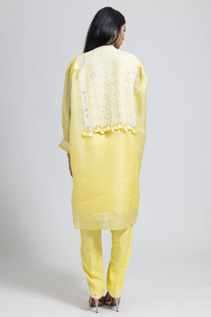 Lemon Green Kurta with Pant Set