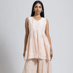 Pink Chanderi Tunic with Palazzo Set