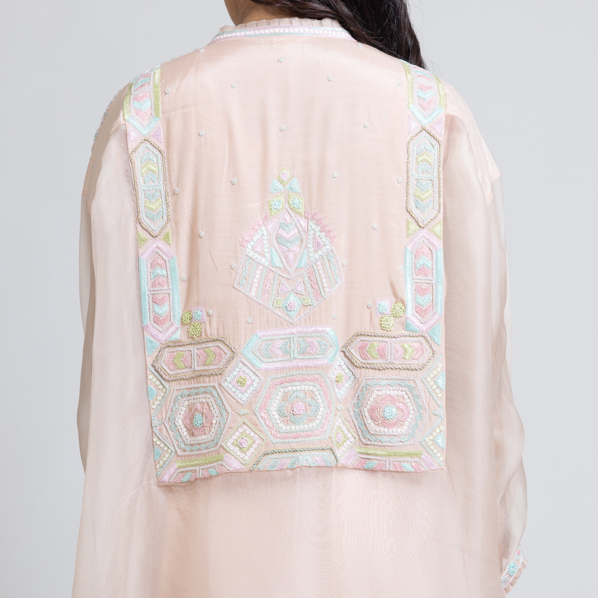 Peachy Pink Kurta with Pant Set