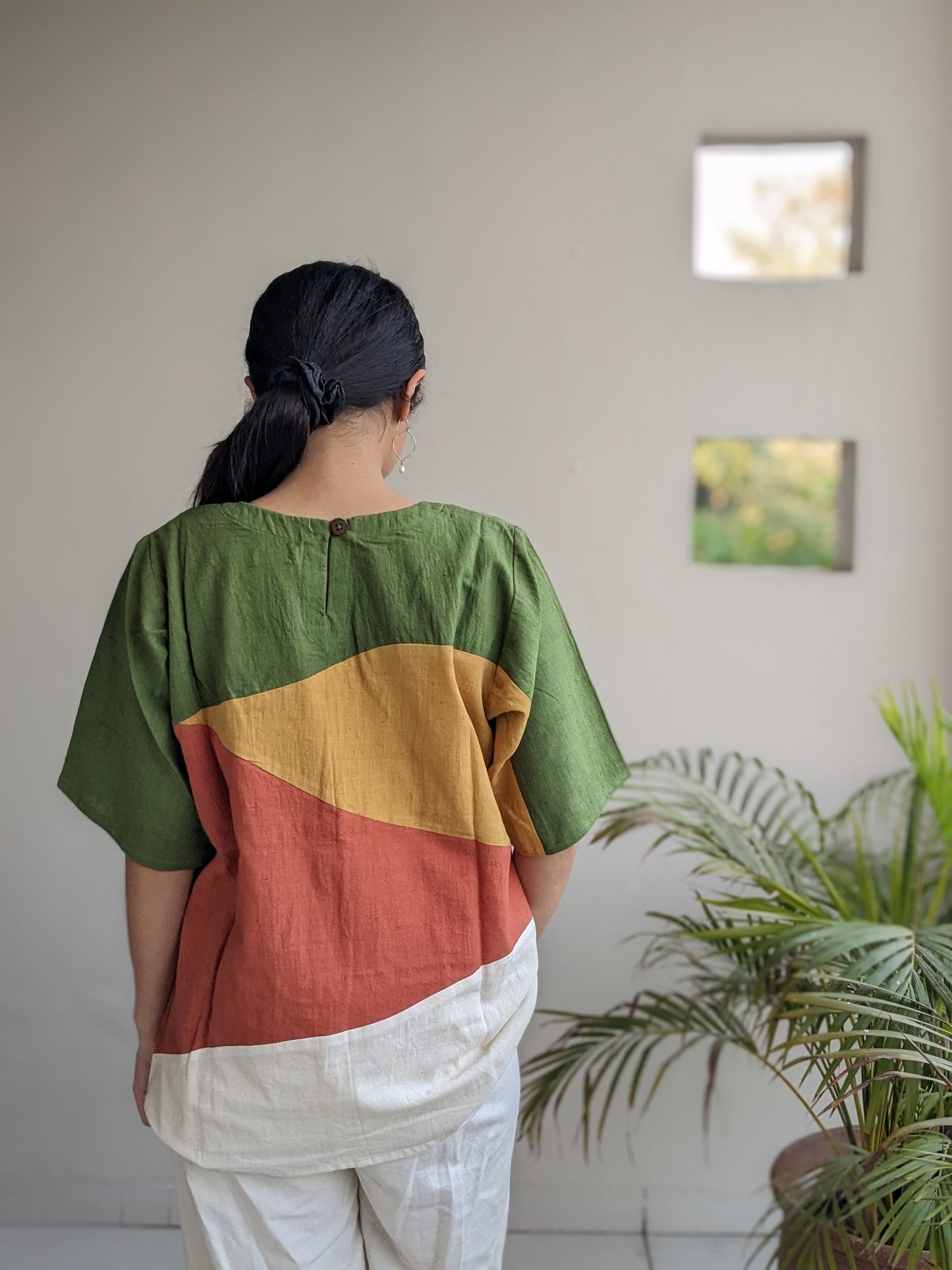 Malhar – Colour Block Nature Top | Naturally Dyed | Organic Cotton