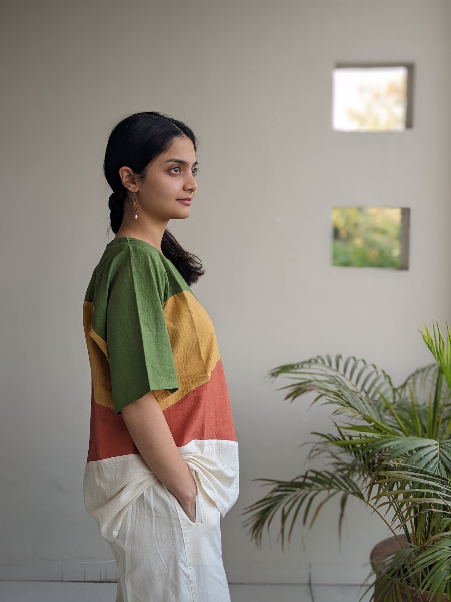 Malhar – Colour Block Nature Top | Naturally Dyed | Organic Cotton