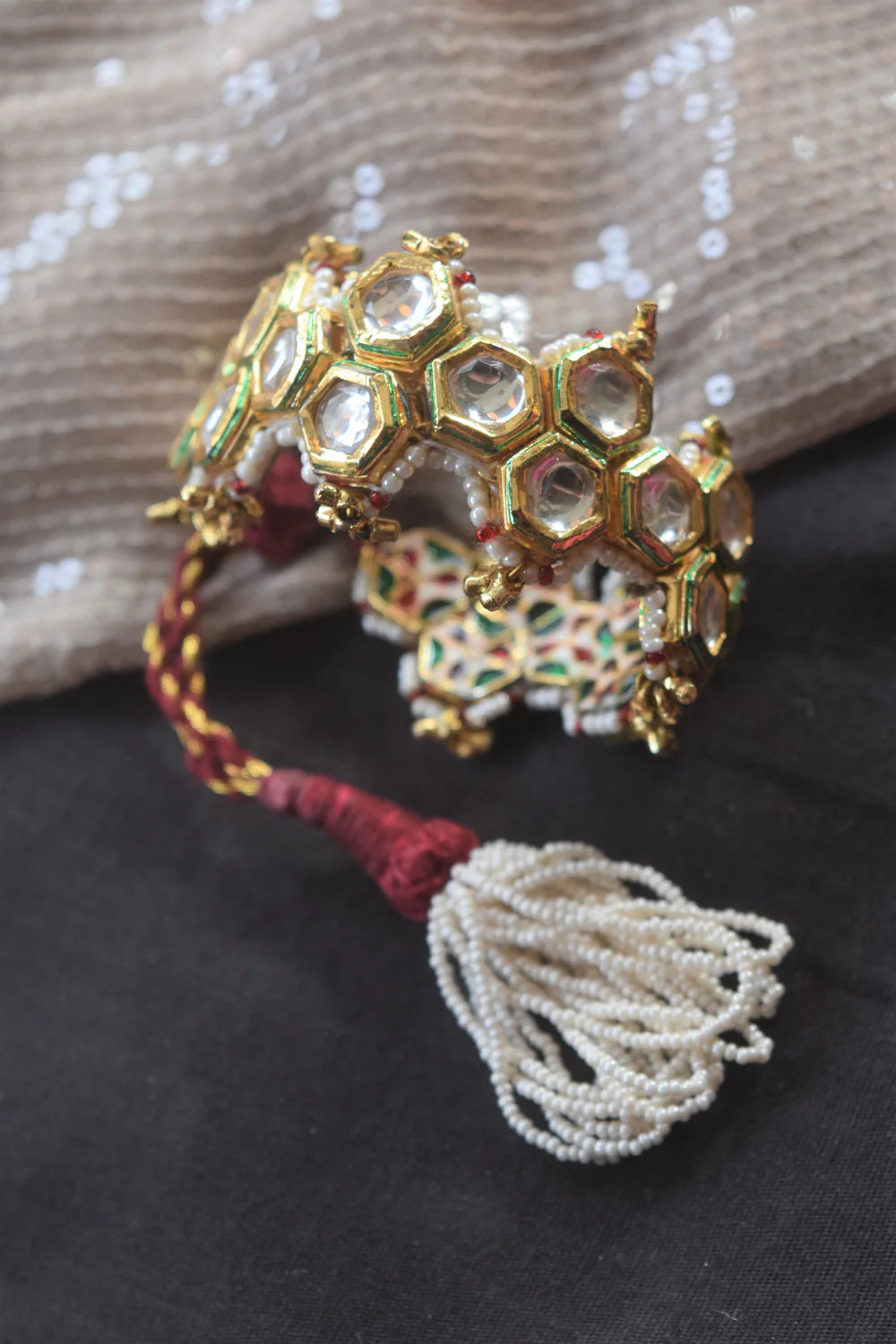 HONEYCOMB RED POCHI LUMBA BRACELET