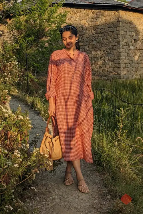 Gopika – Shirt Dress | Naturally Dyed | Handwoven Organic Cotton