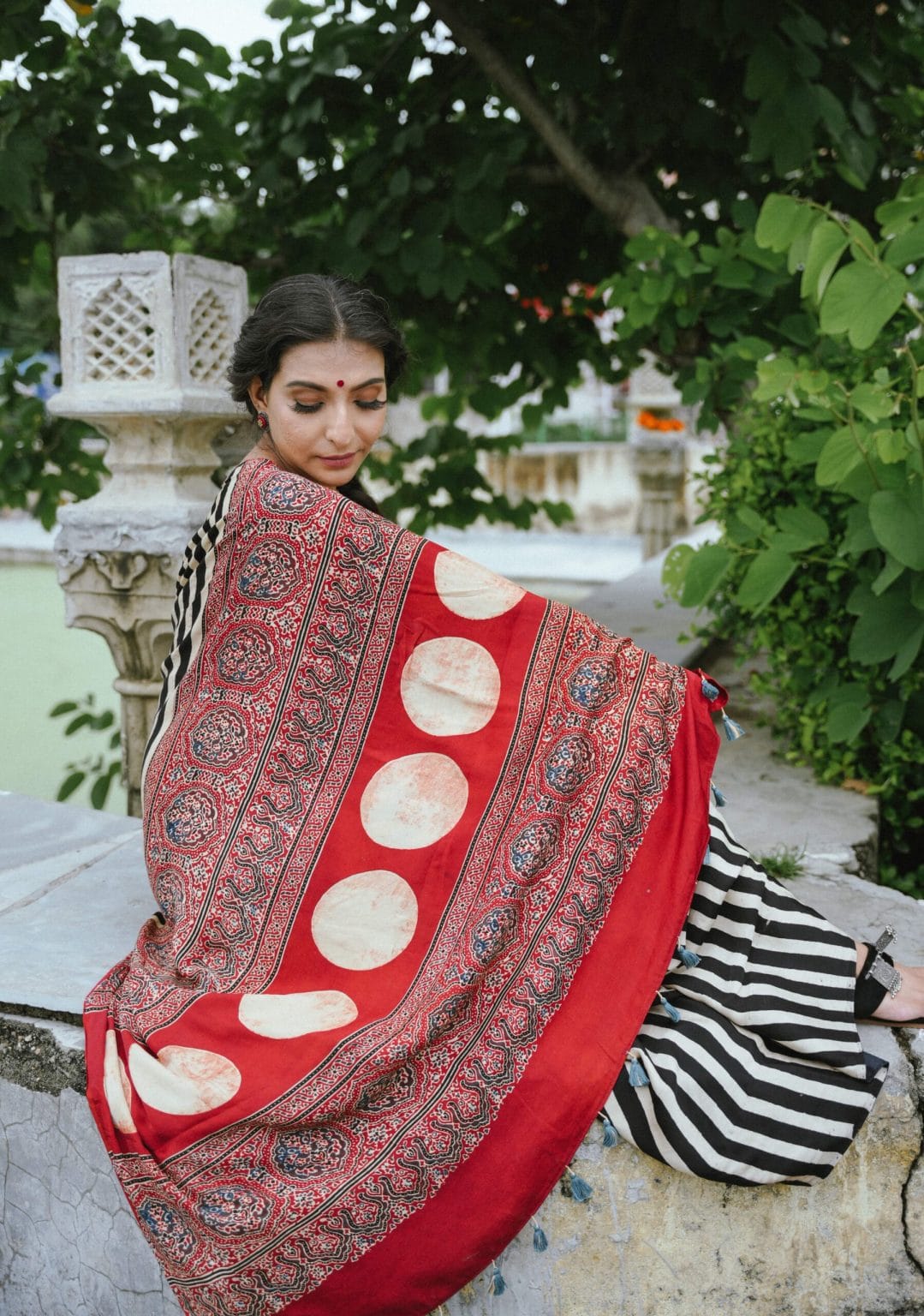 Ruvi Ajrakh Saree