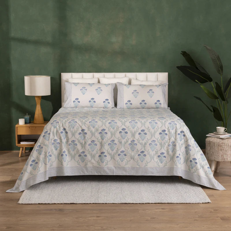 MIDNIGHT MIRAGE BLOCK PRINTED BEDSHEET SET