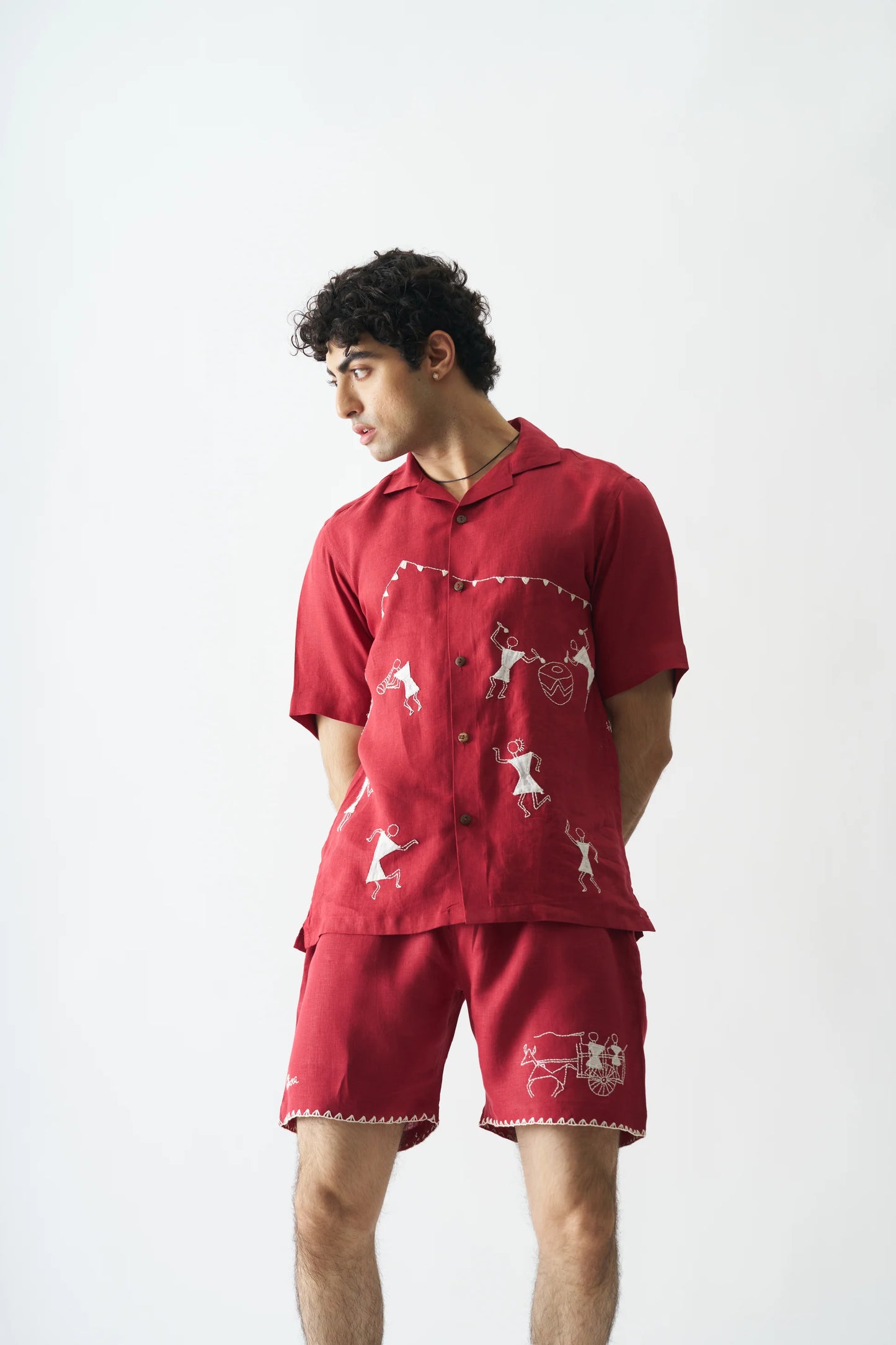 TRIBAL TALES - HAND EMBROIDERED PURE LINEN UNISEX CO-ORD SET