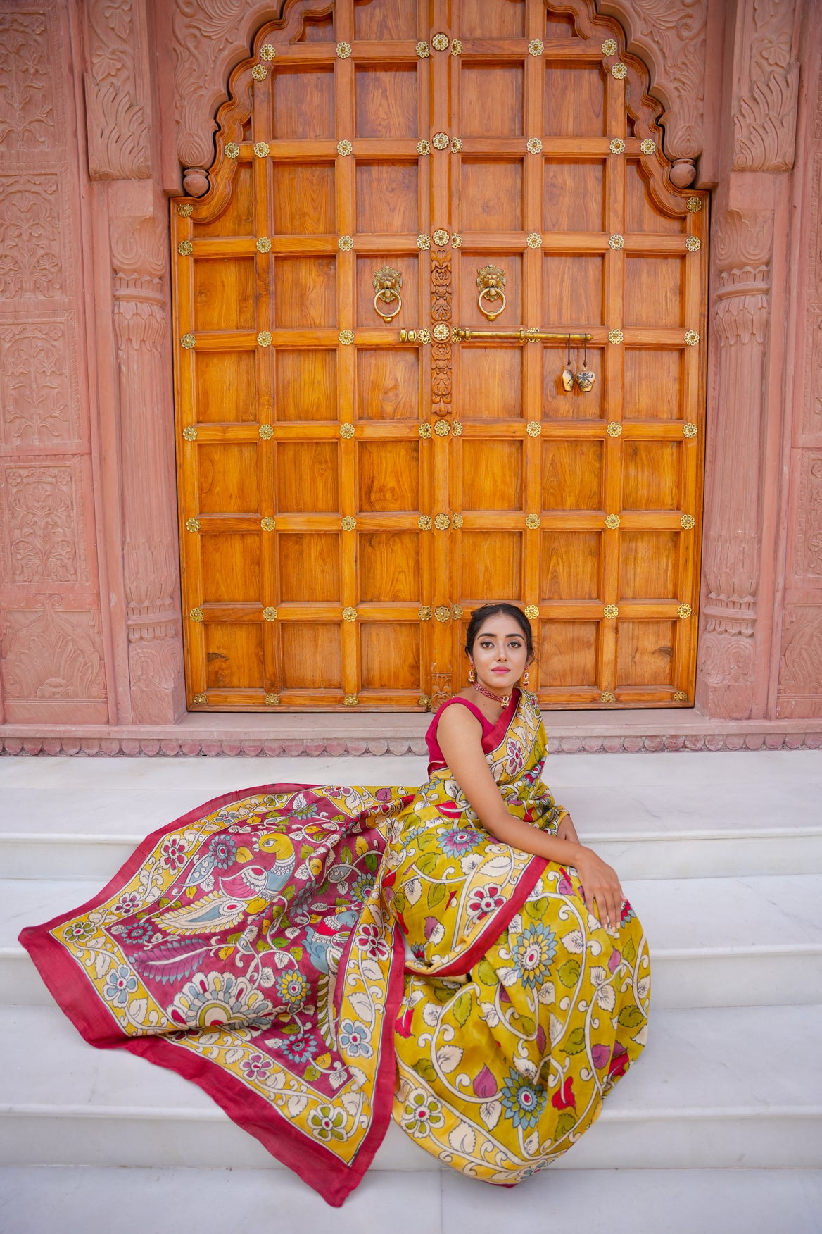 Baghaan Kalamkari Saree