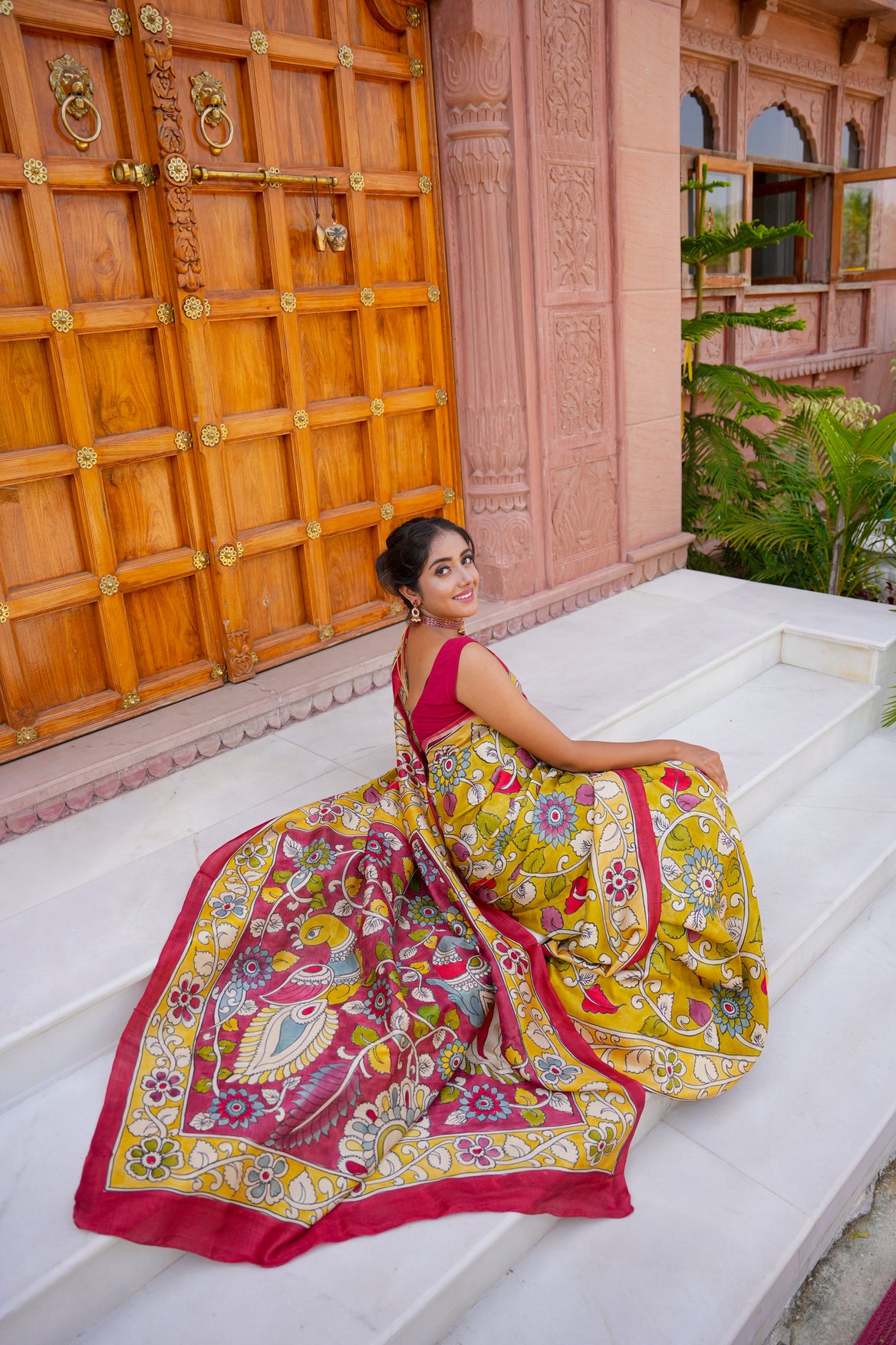 Baghaan Kalamkari Saree